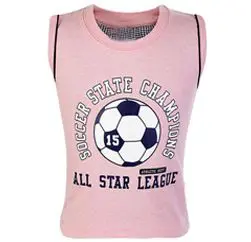 All Star League Pearl Pink Sleeveless T Shirt Suppliers