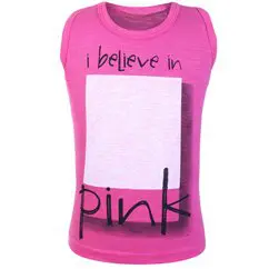 Candy Pink Sleeveless T Shirt