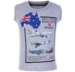 Jets Of America Grey T shirt Suppliers