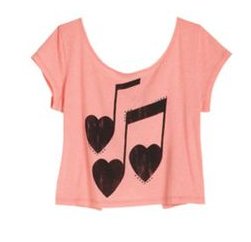 Pink Musical Hearts Crop Top Manufacturers