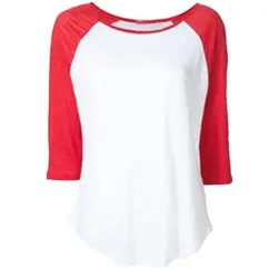 Red and White Funky Baseball Tee