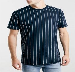 blue vertical striped t shirt manufacturer