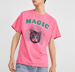 pink printed graphic t shirt manufacturer