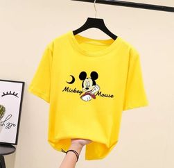 yellow mickey mouse printed graphic t shirt manufacturer