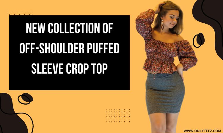 off shoulder puffed sleeve crop top wholesale